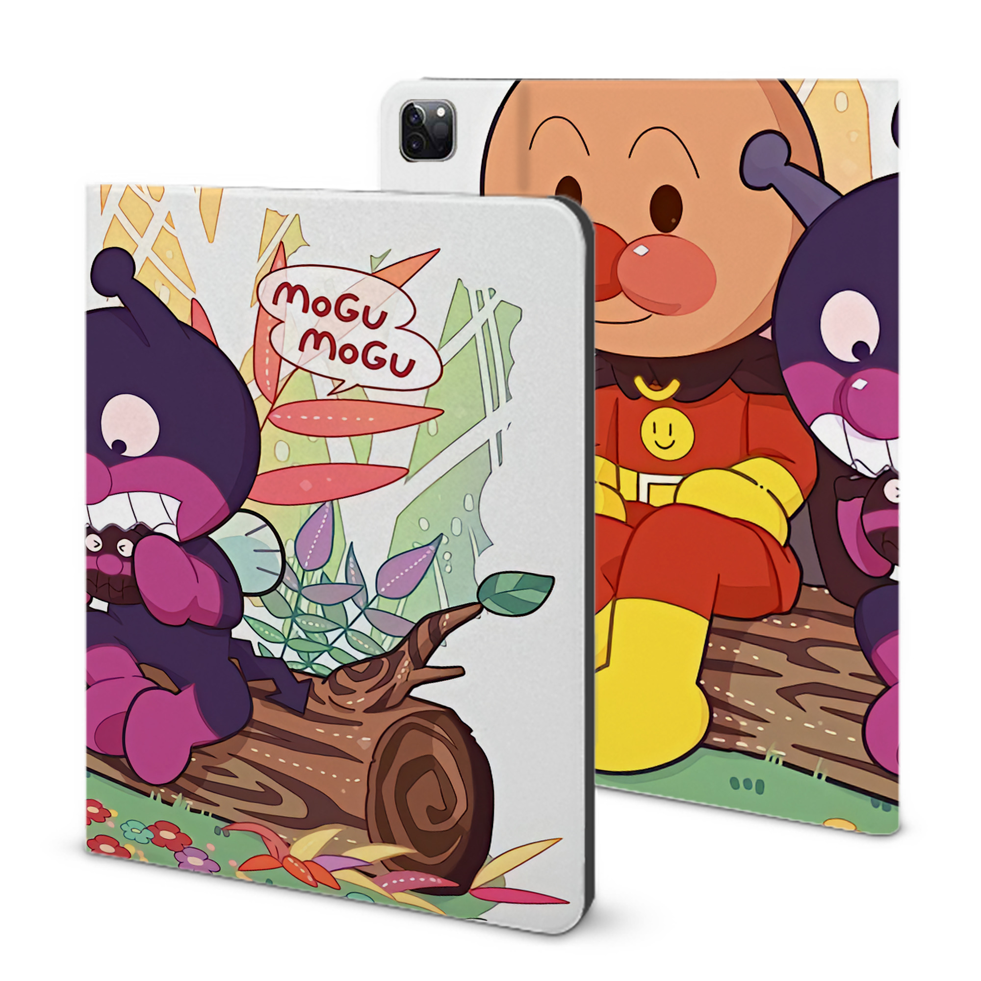 （画像用） アンパンマン Anpanman IPad ケース ブック型 PUレザー TPU 耐衝撃 軽量 薄型 ペン収納なし 全面保護 IPad 各モデル対応